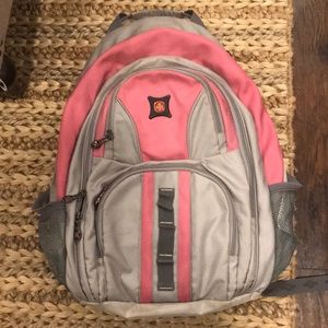 Swiss Gear pink and grey backpack